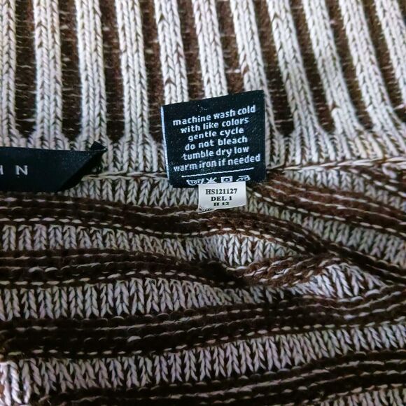 New Sean John Cardigan Sweater Mens XXL Tall 2XLT Ribbed Button Up Brown Stripes - Picture 5 of 8